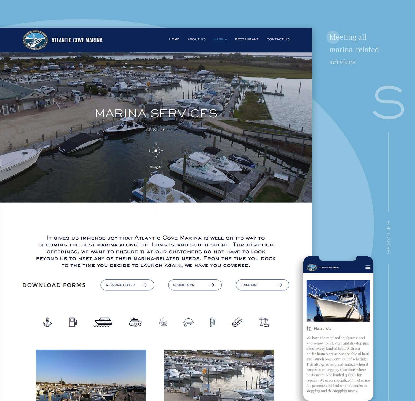 Atlantic Cove Marina - Top Notch Dezigns Web Design portfolio