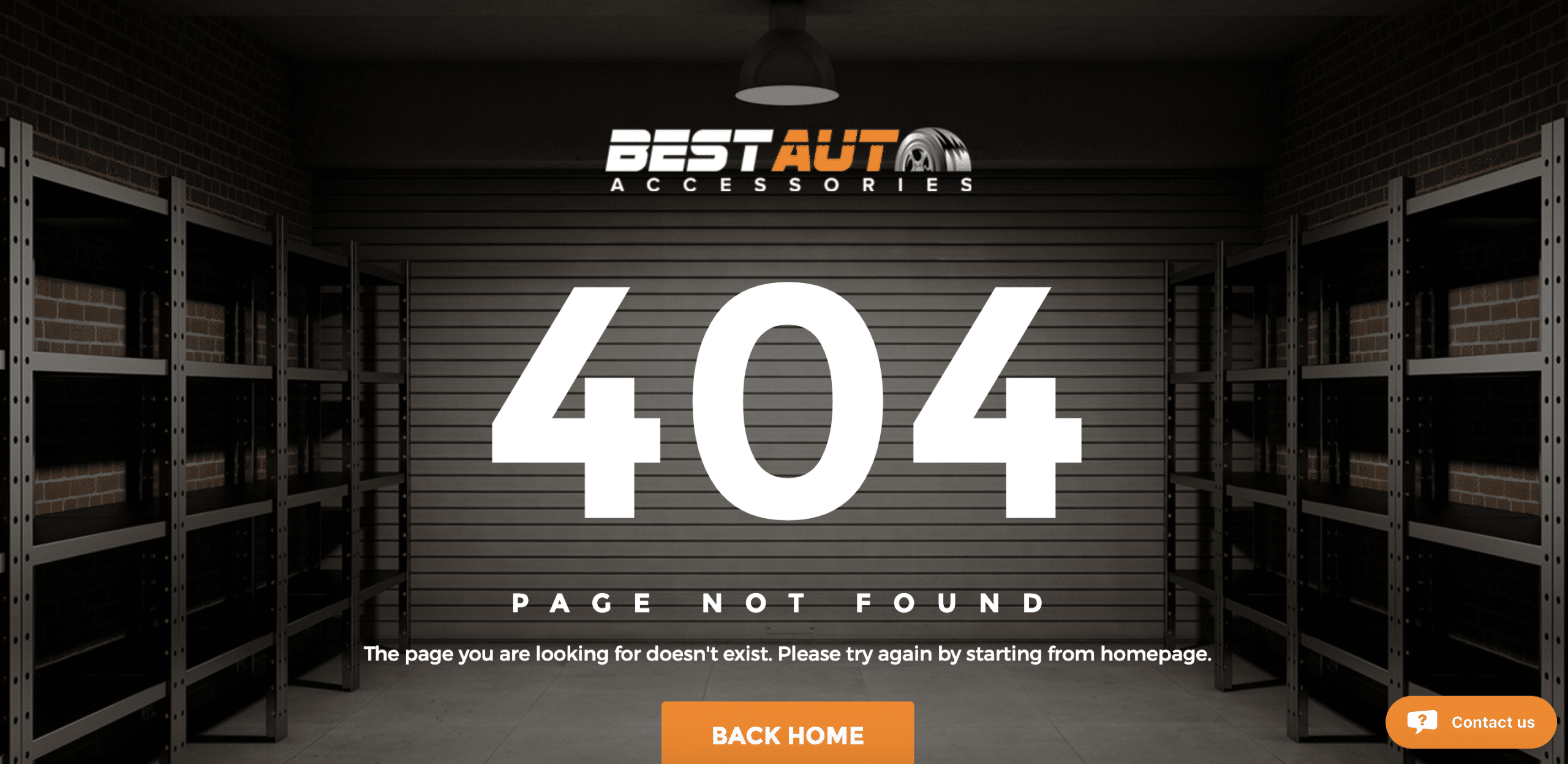 Best Auto Accessories 404 page error created by TND