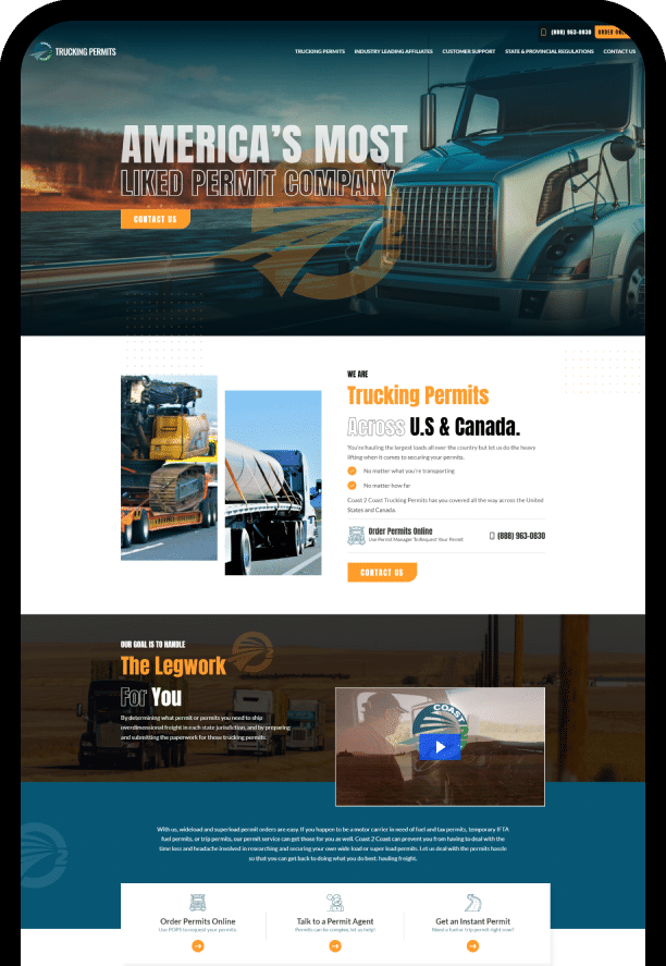 Los Angeles Website Design Services for Coast 2 Coast - Top Notch Dezigns