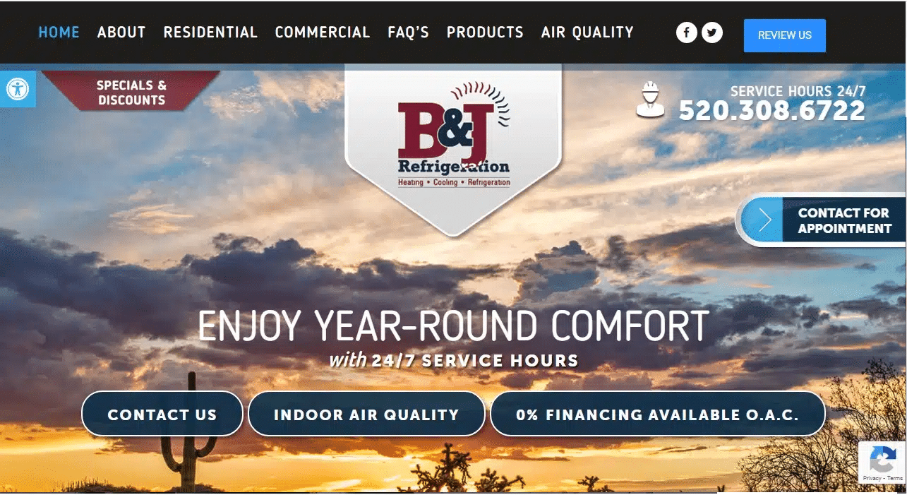 air conditioning website design